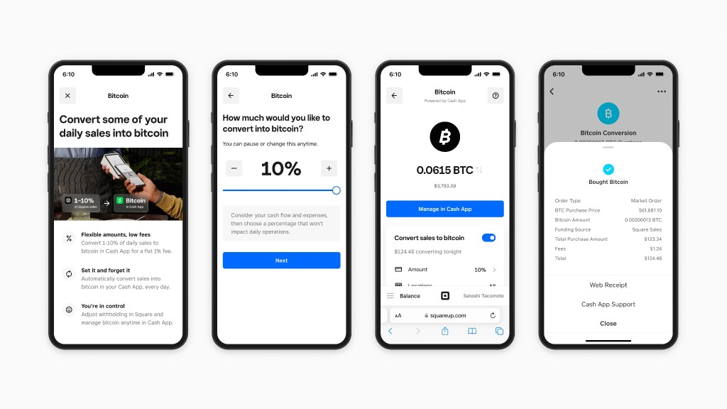 Block consente ai commercianti di Square di convertire una parte delle loro vendite giornaliere in bitcoin